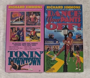 Richard Simmons VHS Lot 2 Sealed Dance Your Pants Off & Tonin' Downtown Workout - Picture 1 of 8