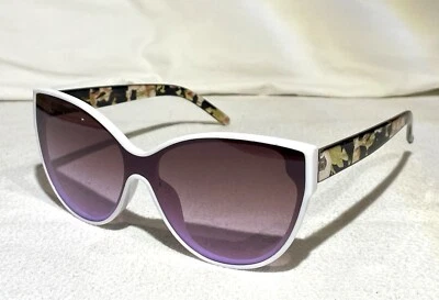Gafas de sol Nanette Lepore ojo de gato lente púrpura estampado de flores NN396 WHFL **LEER** Foto 1 de 4
