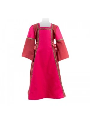 Vestido Milady Rosa y Granate Disfraz Medieval Renacimiento Lg Niños Hecho en España Foto 1 de 4