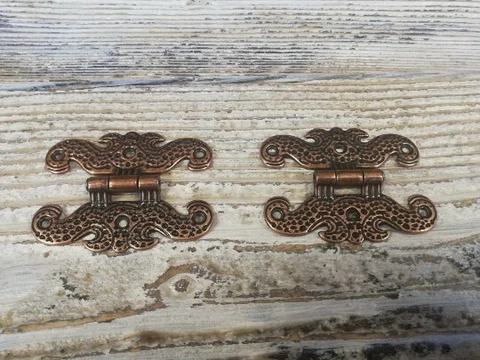 4 pcs 70mmX50mm ornate vintage metal hinges,color antique copper decorative hing Cover