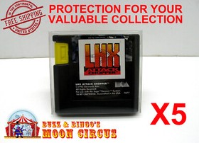 5x SEGA GENESIS OVERSIZED CARTRIDGE - CLEAR PROTECTIVE BOX SLEEVE CASE 