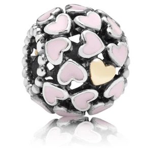 New Genuine Pandora Two-Tone 14K Gold&Silver Abundance of Love Charm 791283EN40 - Picture 1 of 12