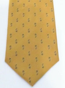 Brioni Gold Black Paisley All Over Mens Hand Made Silk Tie Italy 63" - Picture 1 of 5