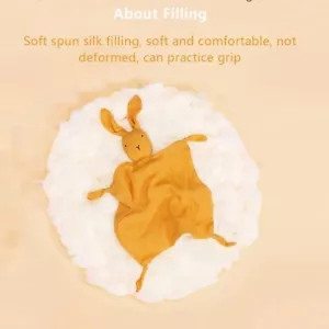 Organic Cotton Muslin Lovey Blanket, Organic Cotton Muslin Bunny Security Soft & - Picture 1 of 7