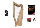 Roosebeck 19-String Pixie Harp W/ Book & Tuner - Lacewood W/ Full Levers