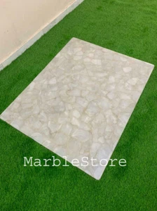 Mesa de ágata rectangular de 48"" x 36", mesa de ágata natural, mesa de ágata blanca - Imagen 1 de 6