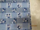 2 yds Classic Mickey Mouse cotton fabric Denim look squares- Quilters Only-Disne