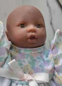 Haunted Baby Doll Simba African-American vtg My Love porcelain cloth body small - Picture 1 of 4