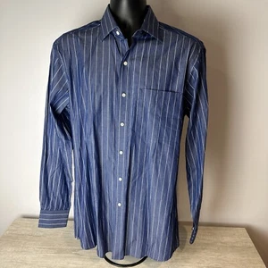 Tommy Hilfiger Regular Fit Blue With Stripes button up dress shirt 15 1/2 34-35 - Picture 1 of 5