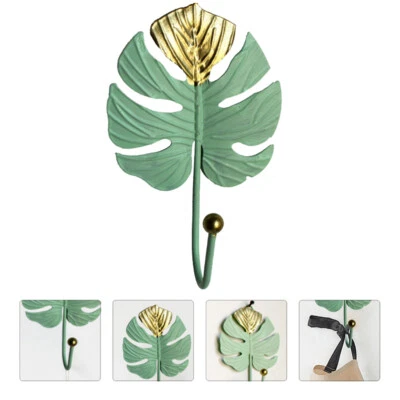Palm Leaf Wall Hooks Monstera Shaped Rustic Key Hangers - Image 1 of 4