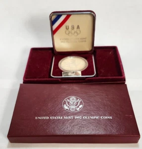 1992 S Olympic BU 90% Silver Dollar BASEBALL Coin Set US Mint Box - Picture 1 of 5