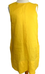Marella Sport by Max Mara Curzia Linen Blouson Sheath Dress Yellow USA Size 8 - Picture 1 of 23