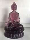 Purple Color Medicine Buddha Bhaisajya Guru Art Glass Crystal Sculpture