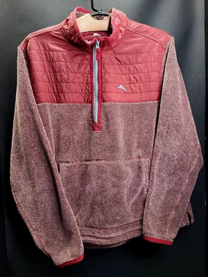 TOMMY BAHAMA Hombres Chaqueta de Vellón Roja XL Nueva Cascada Acogedora Media Cremallera Puffer Pullover Foto 1 de 4