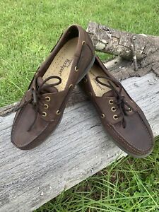 Rockport Mens size 9M Leather Brown Nubuck Boat Shoes