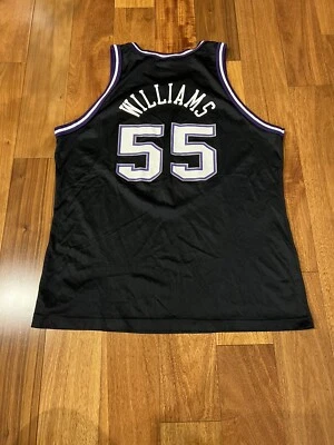Camiseta deportiva vintage de novato de la NBA Sacramento Kings Jason Williams campeón talla 48 negra Foto 1 de 4