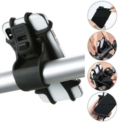 Fahrrad Handyhalterung Halterung Smartphone Silikon E-Scooter Motorrad Halter DE - Bild 1 von 4