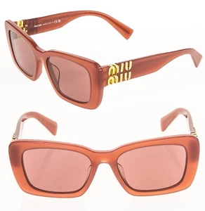 MIU MIU LOGO MU07YS Cognac Opal Violet Geometric Luxury Fashion Sunglasses 07Y - Picture 1 of 11