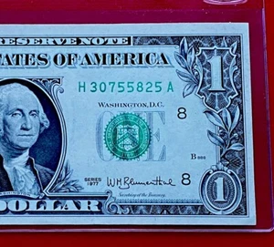 1977 $1 DOLLAR BILL ( ST LOUIS H ) UNCIRCULATED - Picture 1 of 3