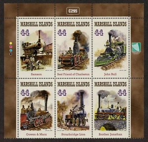 MARSHALL ISLANDS, SCOTT # 949, MNH PLATE BLOCK - STEAM LOCOMOTIVES, TRAINS 2009 - Picture 1 of 1