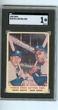 1958 Topps WS Batting Foes Mickey Mantle Hank Aaron #418 🚀😳💥 SGC Graded 1