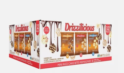 Mini bocados de pastel de arroz Drizzilicious paquete variado (32 unidades) Foto 1 de 4