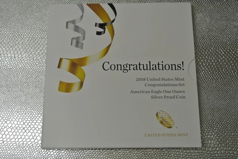 2018 W PROOF SILVER EAGLE CONGRATULATIONS SET 18RF - LOW MINTAGE 19267 SETS Cover