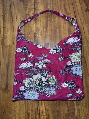Bolso de Hombro Hobo Floral Rojo Multicolor Floral Embellecido Ligero  Foto 1 de 4