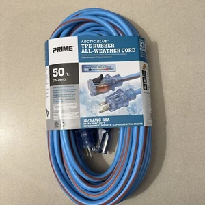 Artic Blue TPE 50 ft 12/3 SJEOW TPE Rubber All Weather Cord - Picture 1 of 5