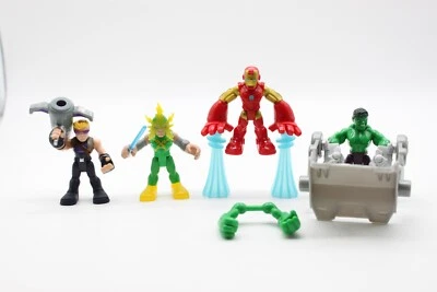 Playskool Super Hero Adventures Marvel Lote de 4 Hawkeye, Ironman, Electro & Hulk Foto 1 de 4
