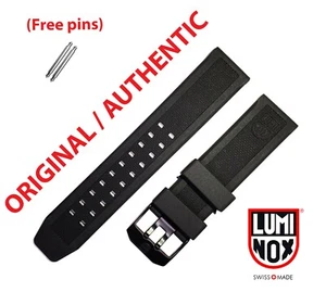 Original Luminox Band 23mm 3150 3080 8400 8800 1820 3050 3950 8050 BLACK BUCKLE - Picture 1 of 2