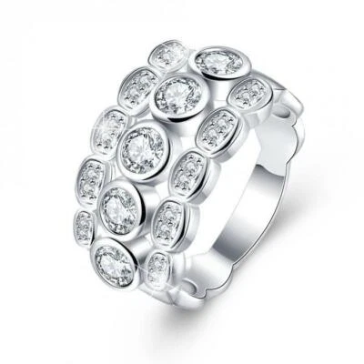 18K White-Gold Plated Cecilia Ring *FREE UK Shipping & FAST Dispatch Guaranteed* - Image 1 of 2