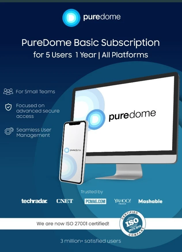 PureDome Basic Subscription for 5 Users  1 Year| All Platforms - Image 1 of 1
