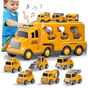 Cars Toys for Toddlers 3-5, Boy Toddler Car Truck 7 in 1 Construction Trucks - Picture 1 of 7
