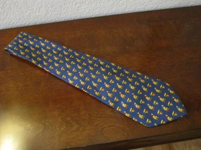 CORBATA DE SEDA SALVATORE FERRAGAMO HECHA EN ITALIA TIGRE EN TABURETE 3 3/4" X 60" Foto 1 de 3