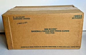 Estuche Rak Pak 1989 Score Baseball sellado de fábrica 3 cajas 24 paquetes por caja (04) - Imagen 1 de 10