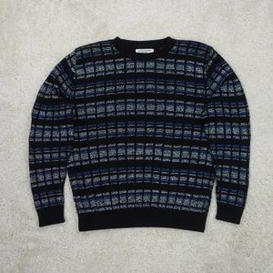 Alfred Dunner Sweater Womens Large Petite Blue Metallic Lurex Vintage 90s Retro - Picture 1 of 8