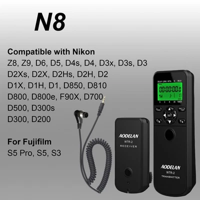 Camera Wireless Timer Remote Shutter Release For Nikon Z8 Z9 D6 D5 D4 D850 D500 - Image 1 of 4