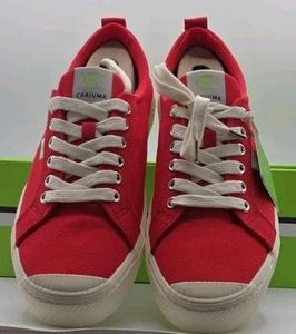 Cariuma Oca Low Red Canvas Sneakers Shoes Women 10.5 Men 9 EU 41.5 UK 8 NIB - Picture 1 of 6