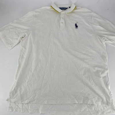 Polo Golf Ralph Lauren Masculino Branco Manga Curta Camisa Polo XXL Bordada Cavalo - Imagem 1 de 4