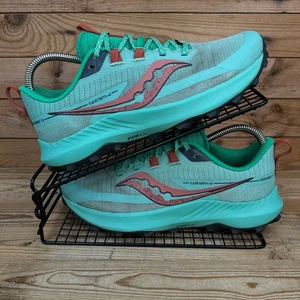 Saucony Trainers Womens Sz UK 7.5 Peregrine 13 Green Trail Running Outdoor Shoes - Picture 1 of 13