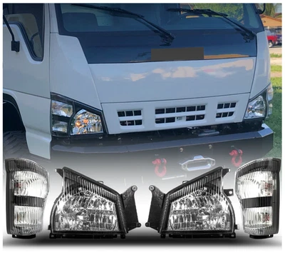 Para Isuzu NPR NQR 2004-2007, 2006-07 GMC W4500 RH+LH Faro + Luces de esquina 4 piezas Foto 1 de 4