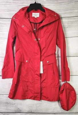 Chaqueta Abrigo de Lluvia para Mujer Cole Haan PP Capucha Roja Embalable Ligero Cortavientos Foto 1 de 4