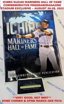 Ichiro 2022 MARINERS HOF Weekend Program Seattle 2025 MLB Hall of Fame NPB - Image 1 of 4
