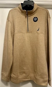 Authentic Nautica quarter zip sweatshirt XXL Camel Heather - Picture 1 of 5
