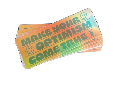 Dutch Bros Sticker JANUARY 2022 “Make Your Optimism Come True” Yellow pack of 1 - Image 1 of 2