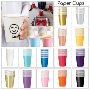 Paper Cups Disposable For Hot And Cold Drinks Wedding Catering Tableware Party - Picture 1 of 29