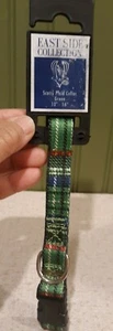 East Side Collection Scotty Plaid Dog Collar (10" - 16") - Green