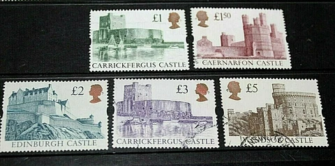 GREAT BRITAIN GB 1992 CASTLES SET OF 5  FINE F/U COND Cover