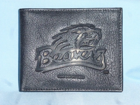 OREGON STATE BEAVERS  Leather BiFold Wallet  NEW  black Cover